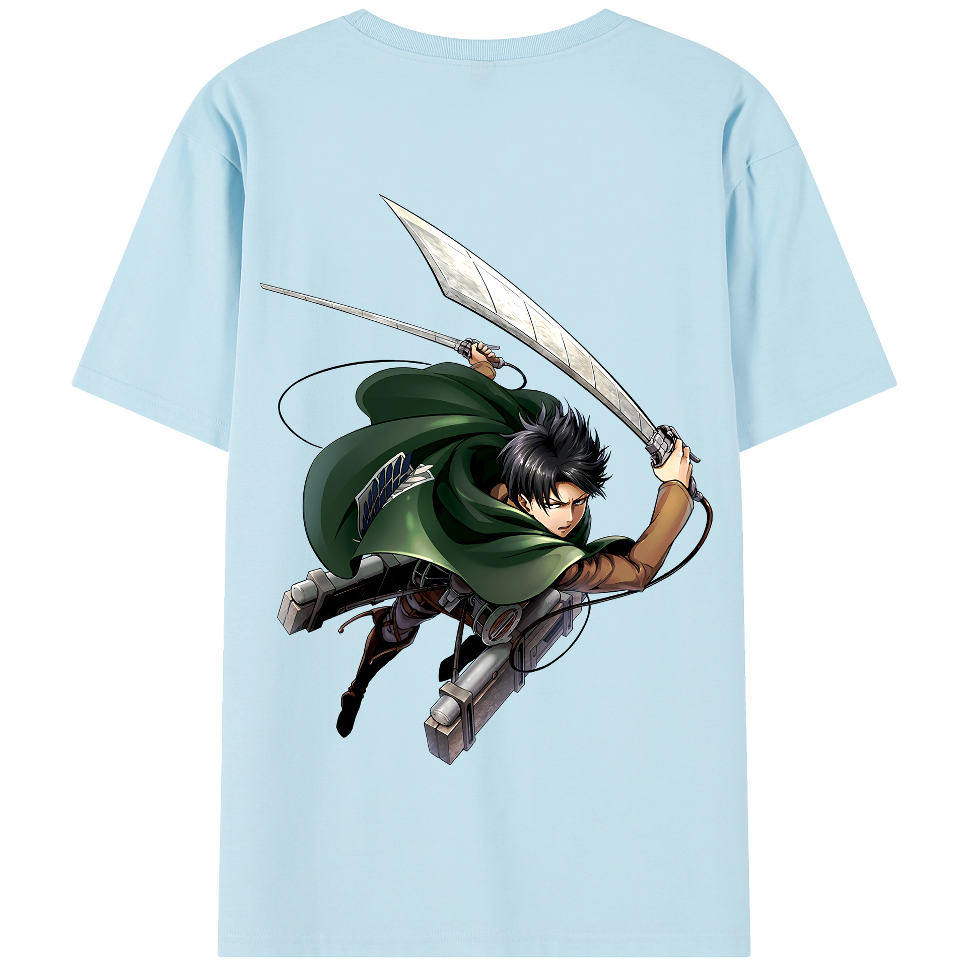 （画像用） 進撃の巨人 リヴァイ·アッカーマン Attack on Titan Levi Ackerman 綿100％半袖Tシャツ（背面プリント）